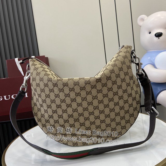 Gucci專櫃古馳最新款2025早春系列Body雙鎖扣手袋中號肩背包 jh2371型號：817420